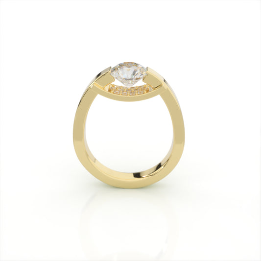 Diamond Ring Cad Designed in 18ct  Yellow Gold