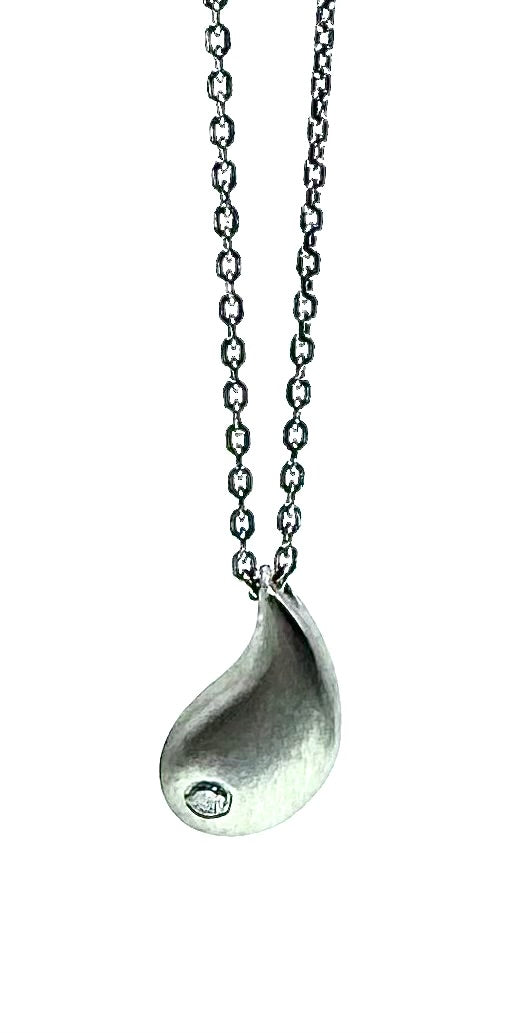 Sterling Silver Waterdrop necklace with a diamond