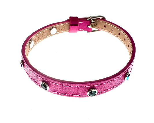 Leather Bracelet with Austrian Crystals