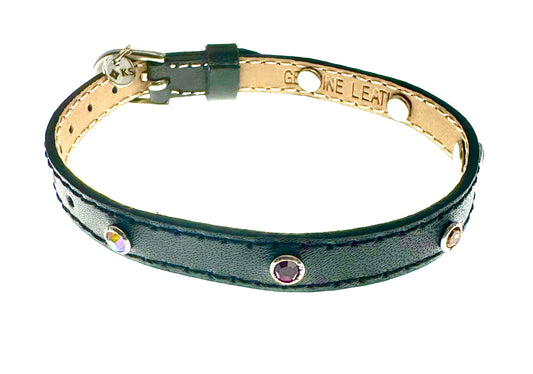 Leather Bracelets with Austrian Crystals