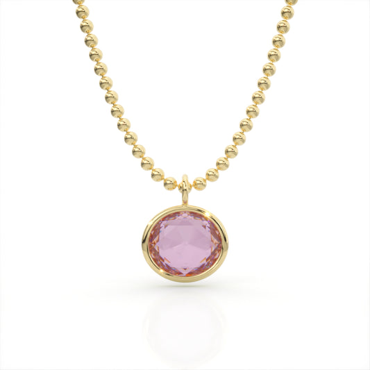 Pink Sapphire and 18ct Yellow gold Necklace