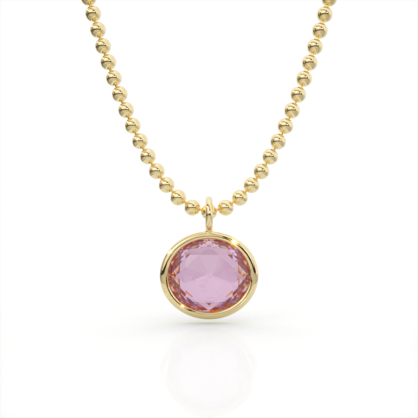 Pink Sapphire and 18ct Yellow gold Necklace